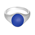 Sterling Silver Bespoke Royal Blue Enamel Signet Ring