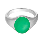 Sterling Silver Bespoke Green Enamel Signet Ring