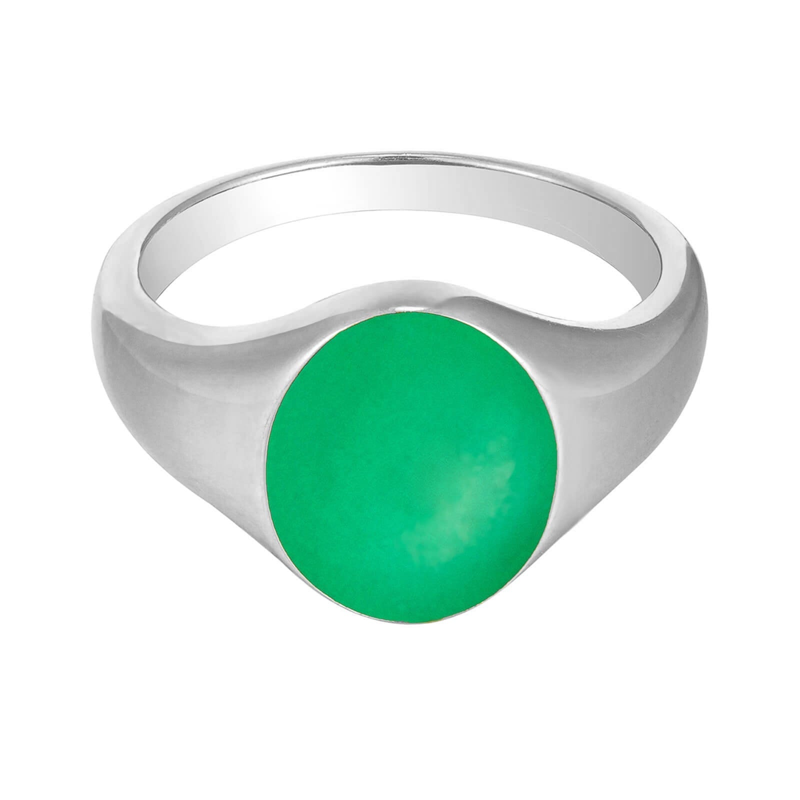 green silver enamel signet ring - seolgold