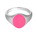 Sterling Silver Neon Pink Enamel Signet Ring
