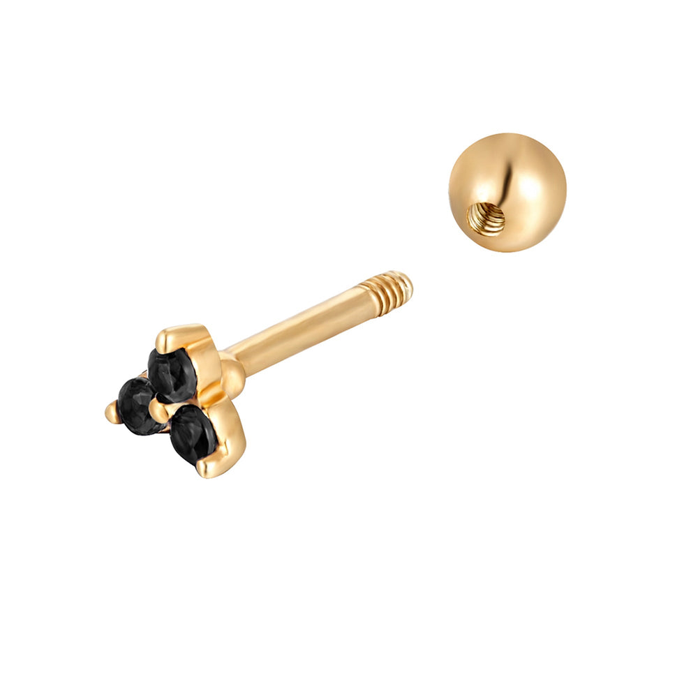 black gold stud earring - seolgold