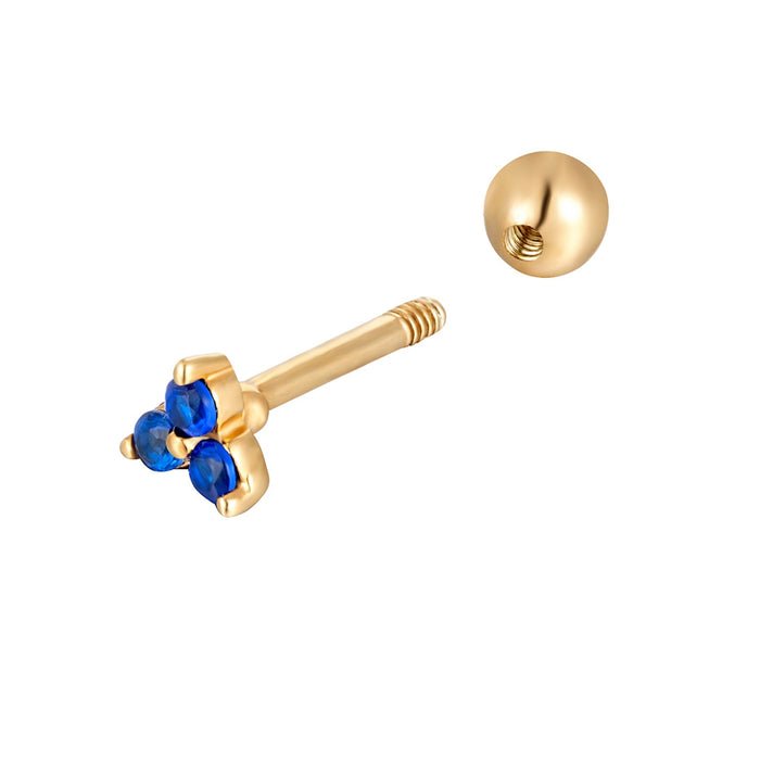 gold Sapphire stud - seolgold