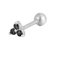 black silver stud earring - seolgold
