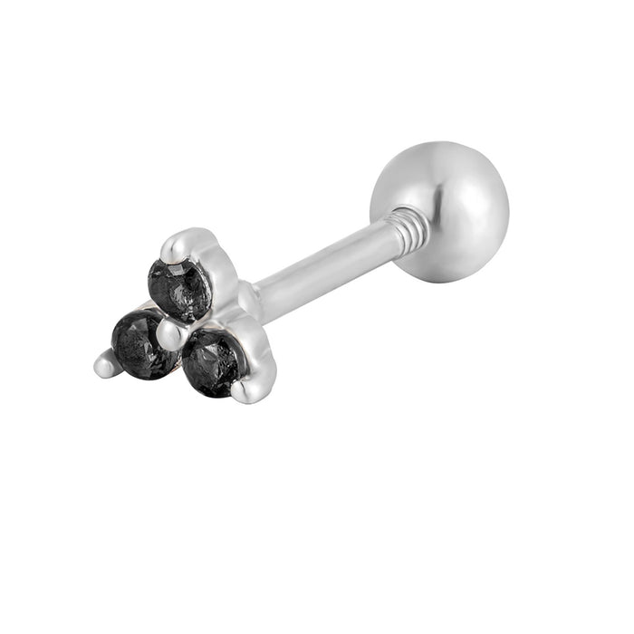 black silver stud earring - seolgold