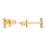 18ct Gold Vermeil Tiny Dotted Bar Studs