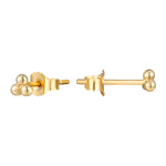 9ct Solid Gold Tiny Triple Dot Studs