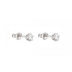 9ct Solid White Gold CZ Studs