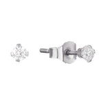 Sterling Silver 2mm White CZ Studs