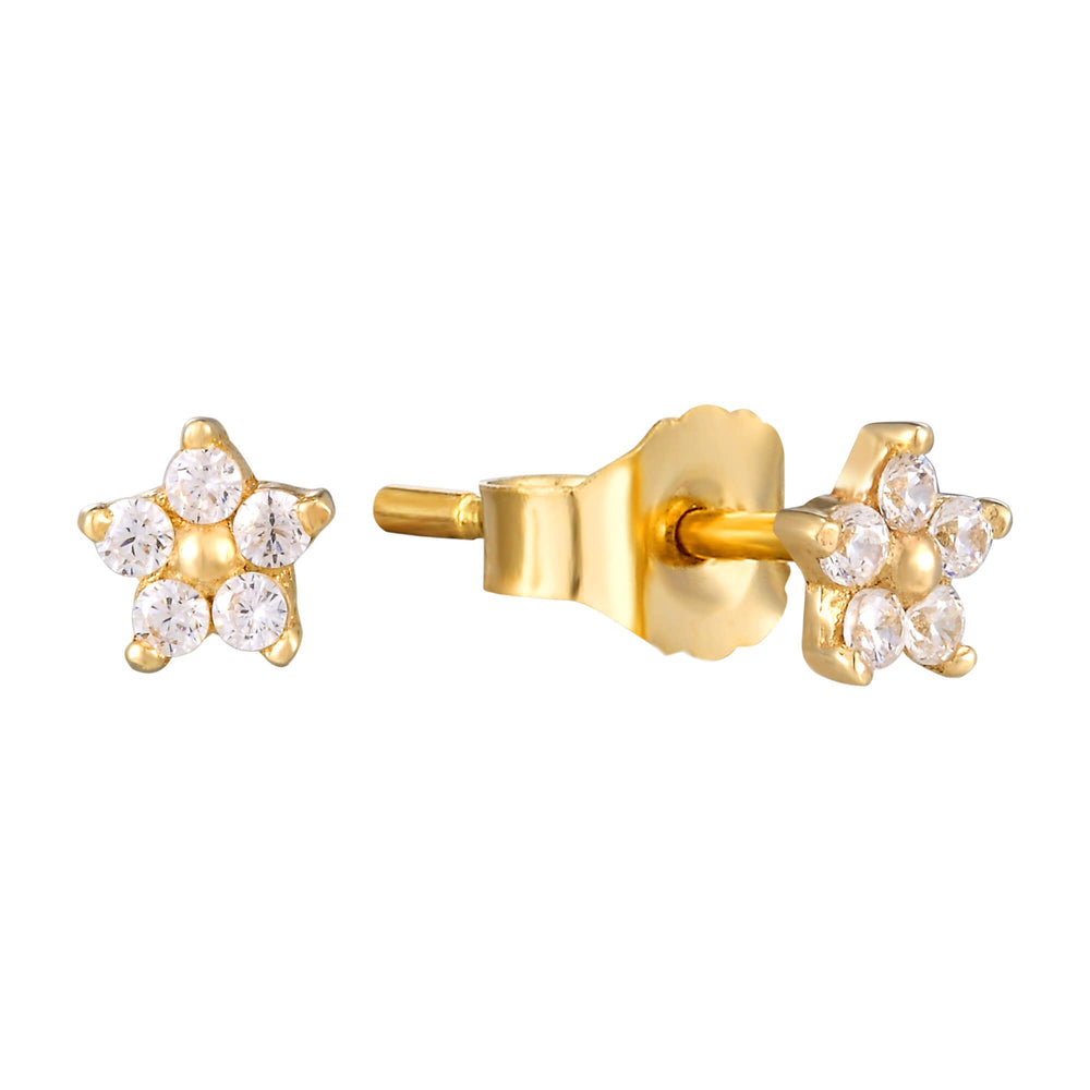 flower stud earrings - seol-gold