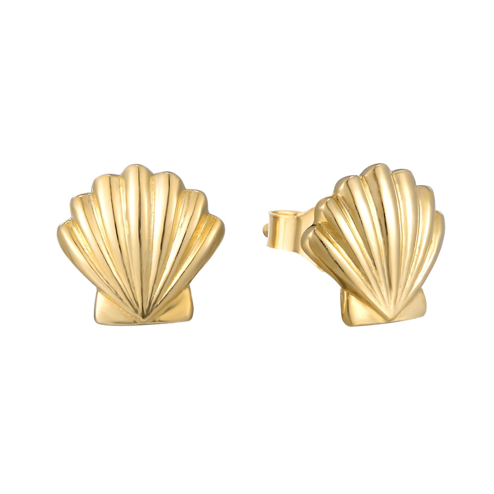 9ct Solid Gold Shell Studs