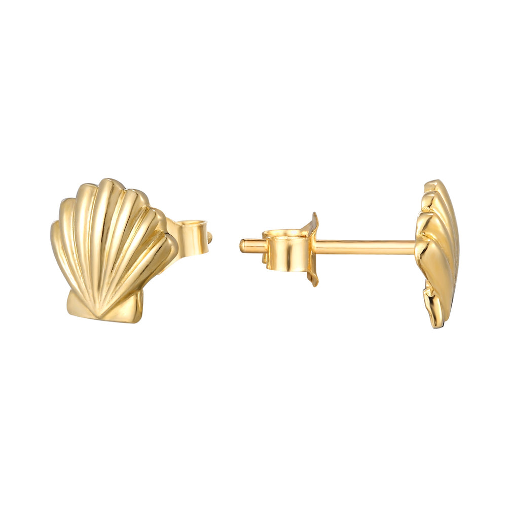 9ct Solid Gold shell stud - seol gold