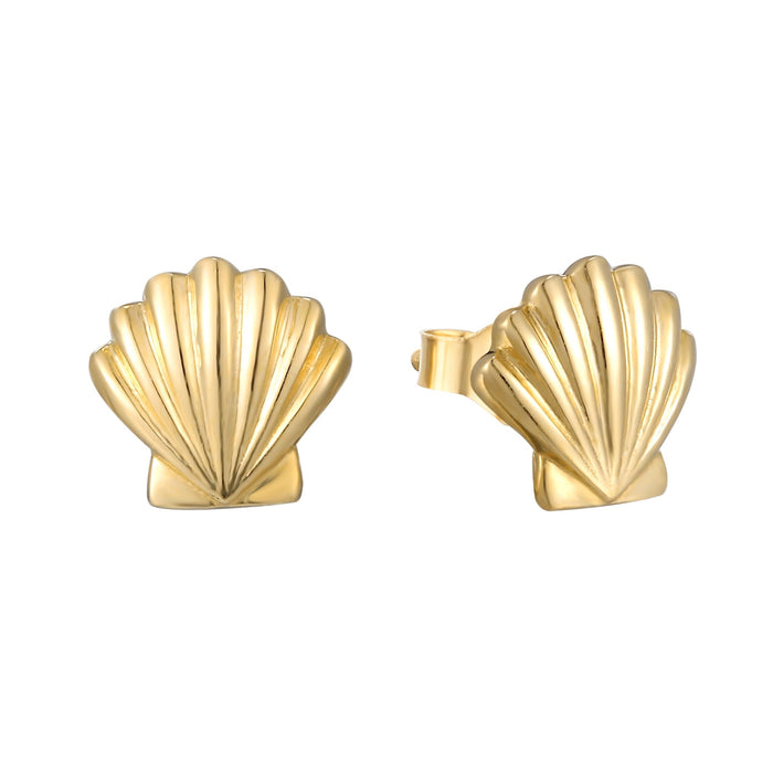 9ct Solid Gold shell stud - seol gold