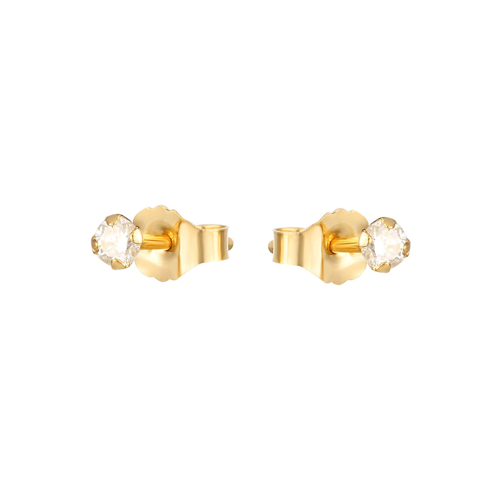 9ct Solid Gold Diamond Stud Earrings