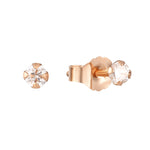9ct Solid Rose Gold Diamond Stud Earrings