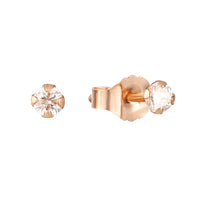 9ct rose Gold Diamond Stud Earrings - seol-gold