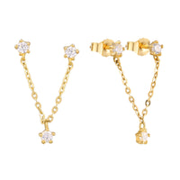 9ct Solid Gold chain earrings - seolgold