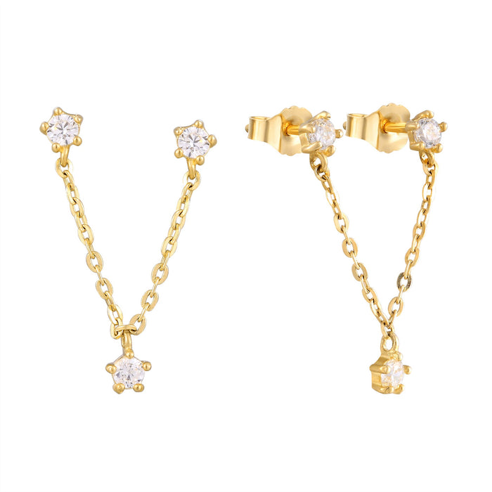 9ct Solid Gold chain earrings - seolgold