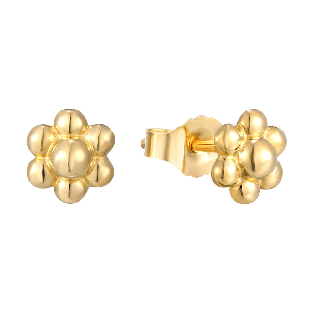 9ct Solid Gold Flower Studs
