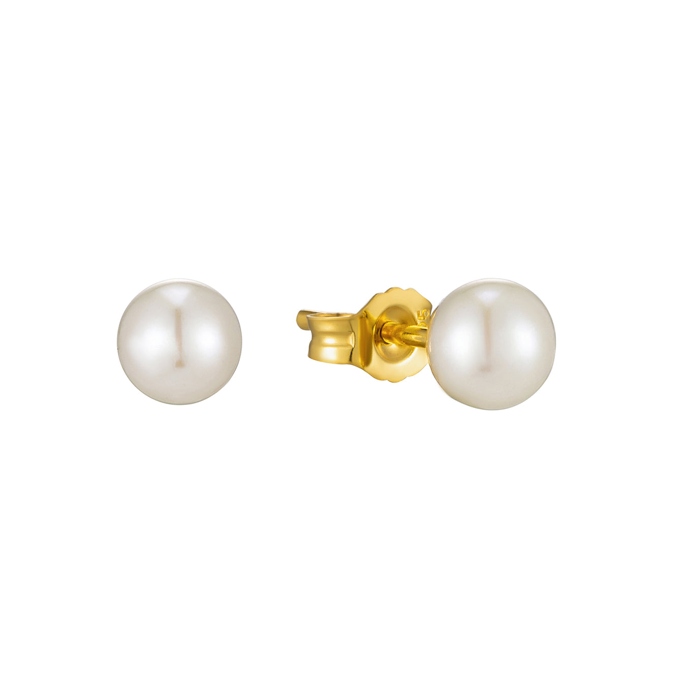 18ct Gold Vermeil Pearl Stud Earring - Seol Gold