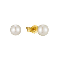 18ct Gold Vermeil Pearl Stud Earring - Seol Gold