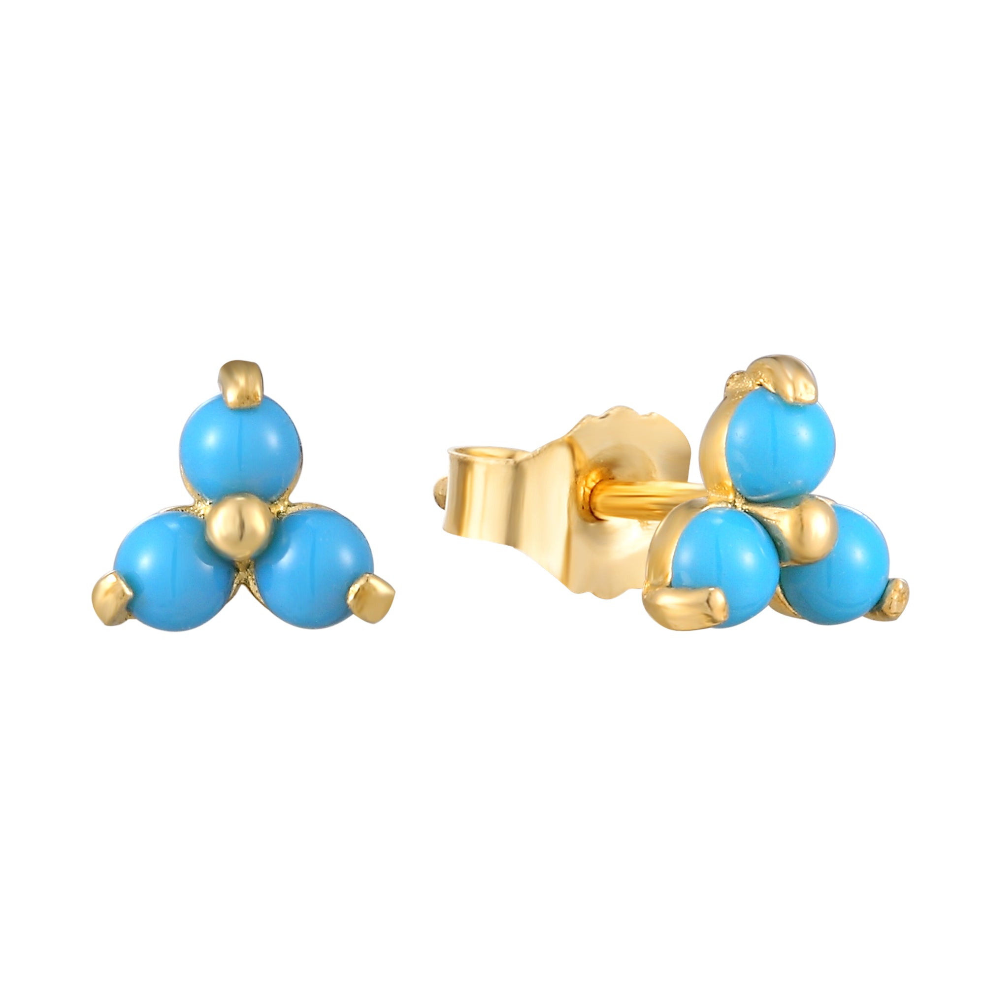 turquoise studs - seol gold