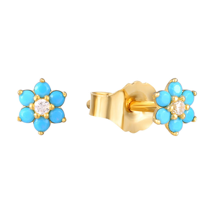 turquoise studs - seol gold