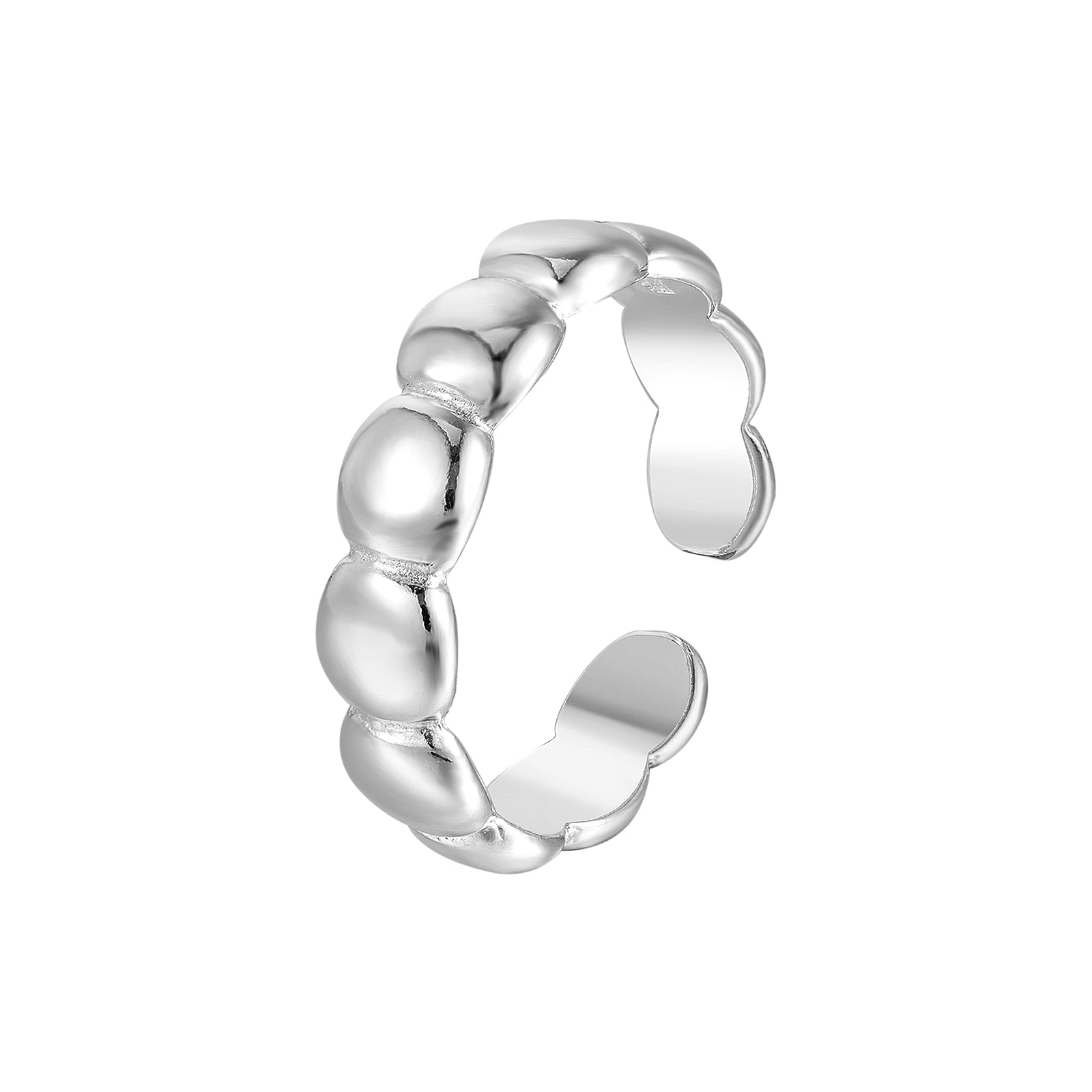 Silver toe ring with a unique design on a white background - seolgold