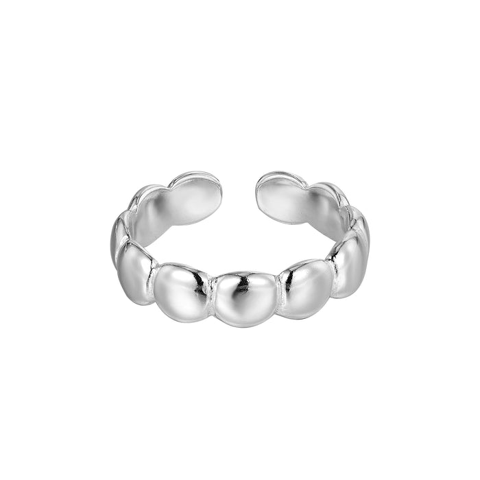 Silver bobble toe ring with rounded design on a white background - seolgold