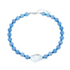 Sterling Silver Glass and Lapiz Lazuli Bead Necklace - Seol Gold