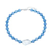 Sterling Silver Glass and Lapiz Lazuli Bead Necklace - Seol Gold