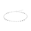 Silver anklet with black beads on a white background - seolgold