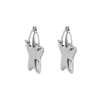 Pair of silver star shaped earrings on a white background - Seol Gold
