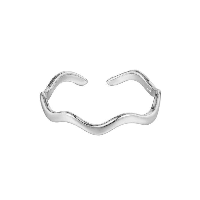 Silver open toe ring on a white background - seolgold
