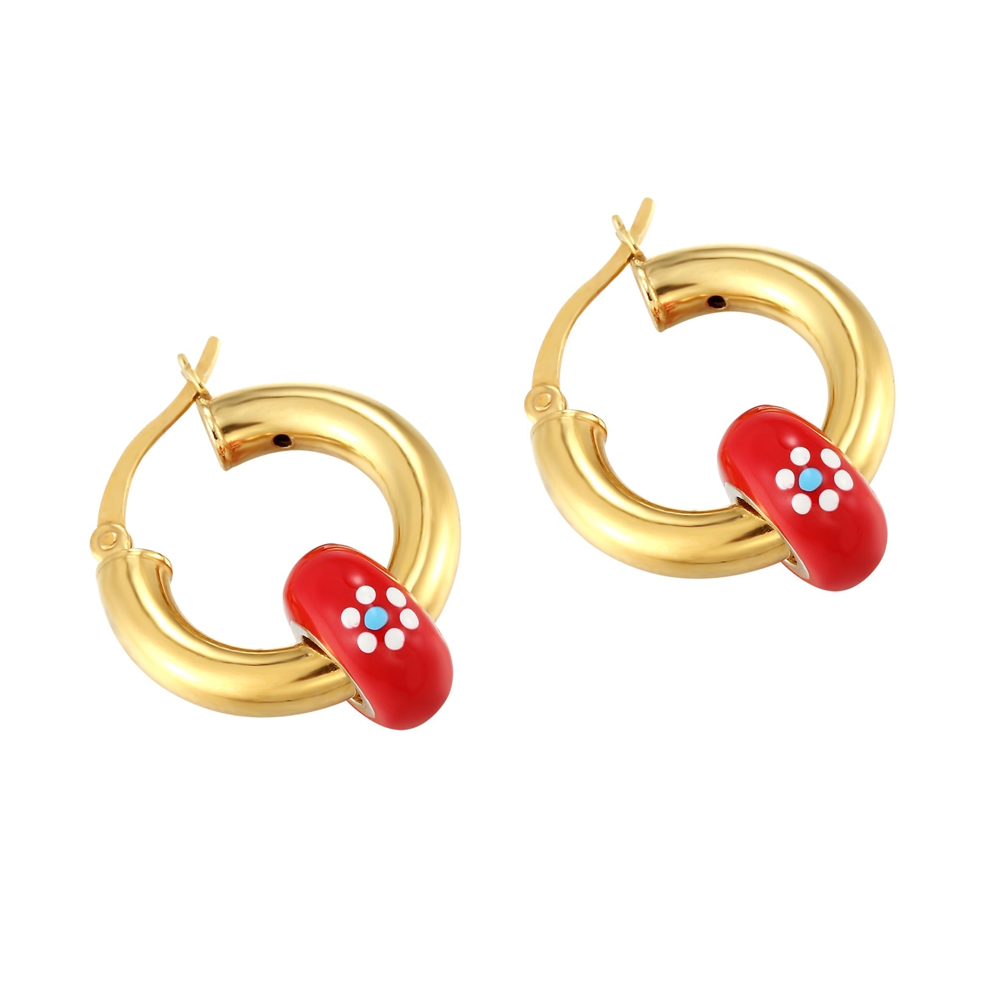 red gold hoops - seolgold