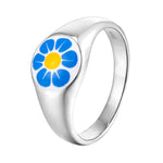 silver flower ring - seolgold