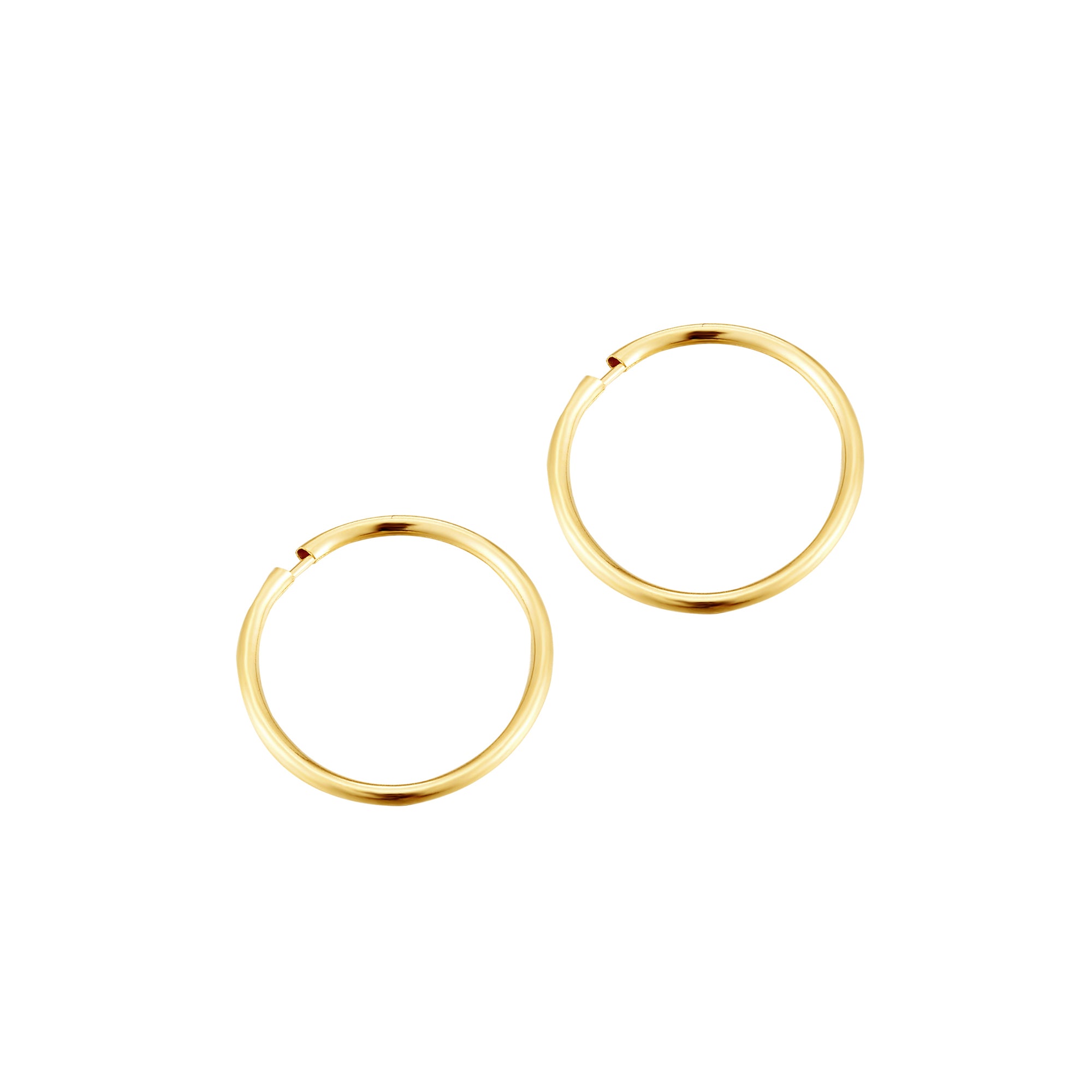 9ct Solid Gold Thin Hoops (Mens)