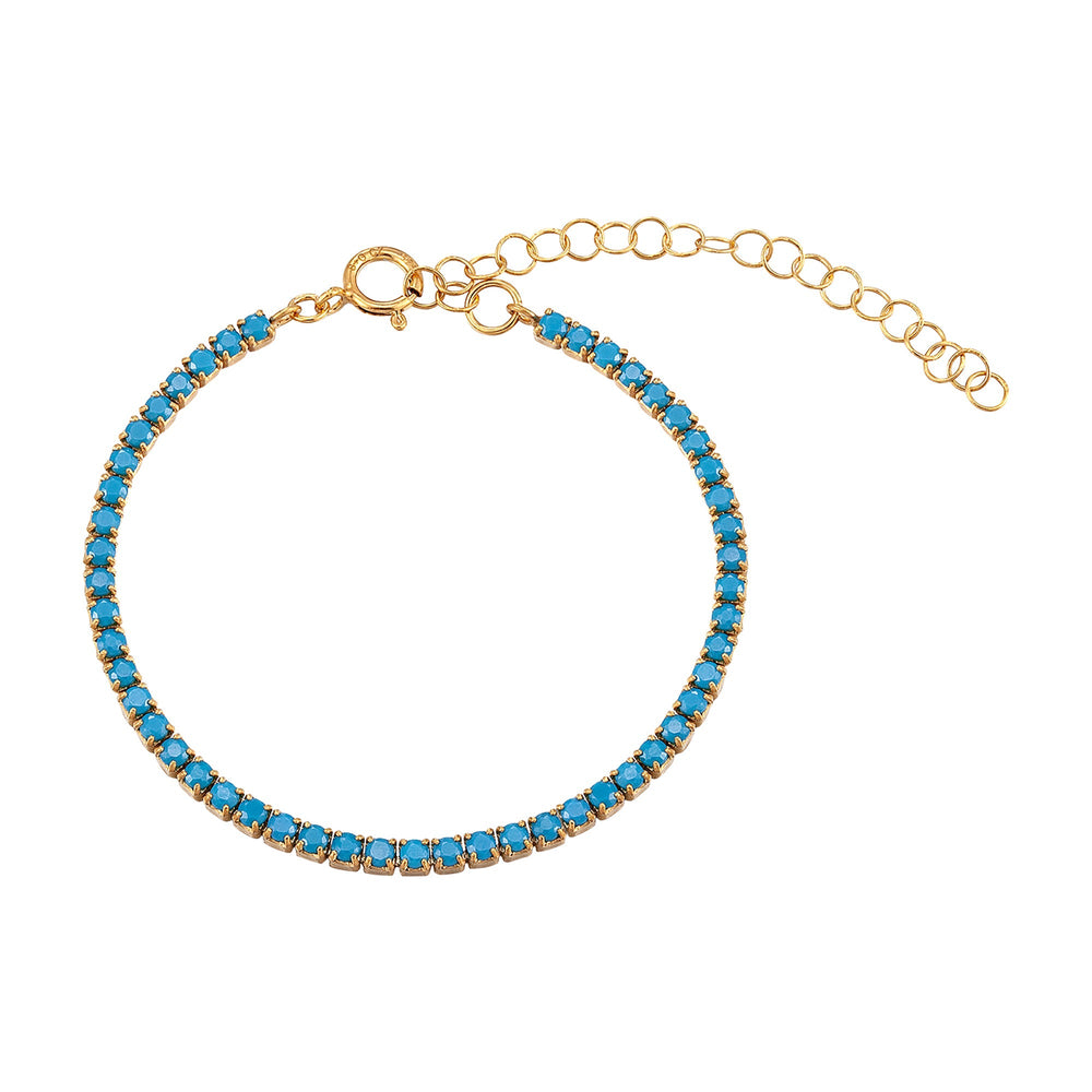 18ct Gold Vermeil Turquoise Tennis Bracelet