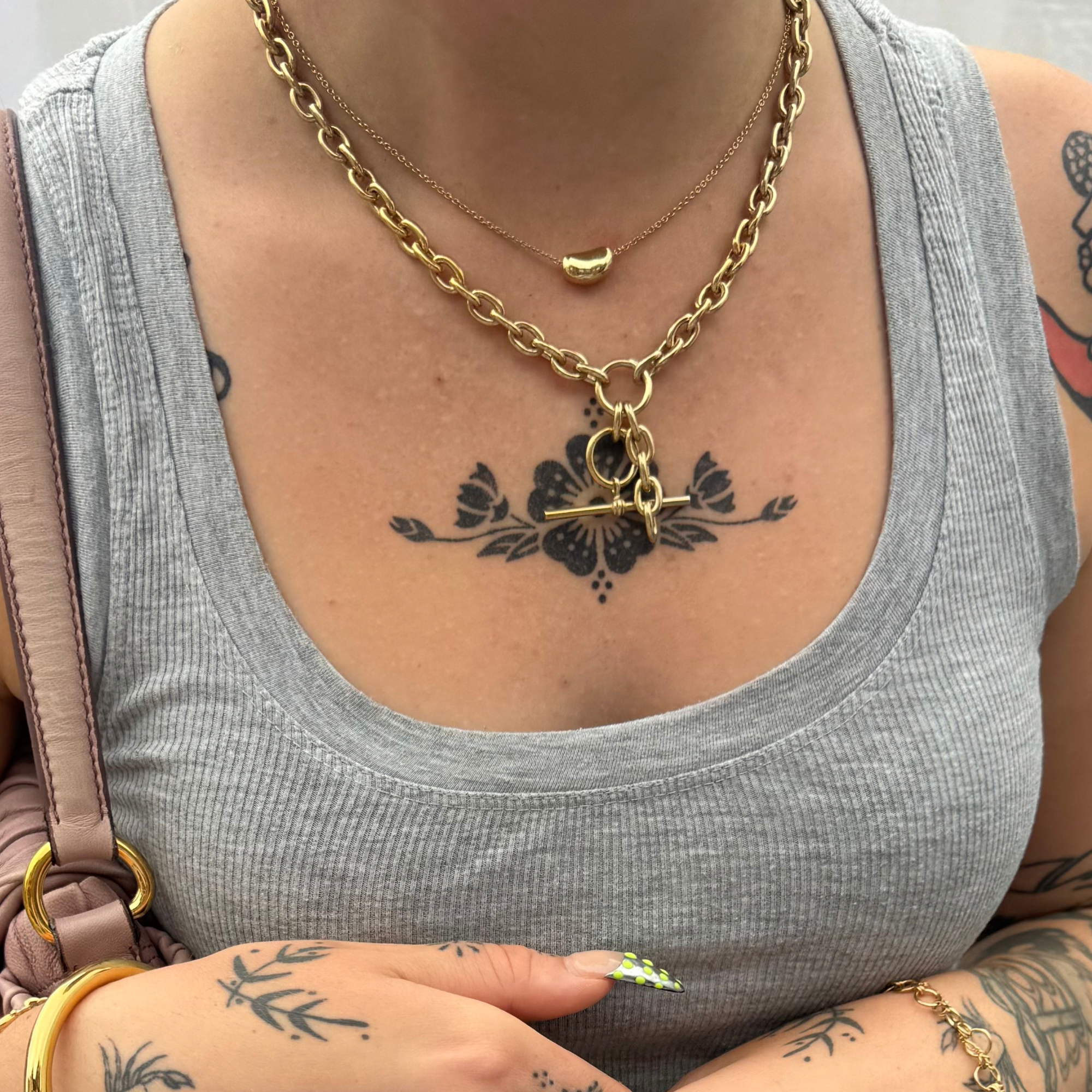 18ct Gold Plated Slider Coffee Bean Necklace