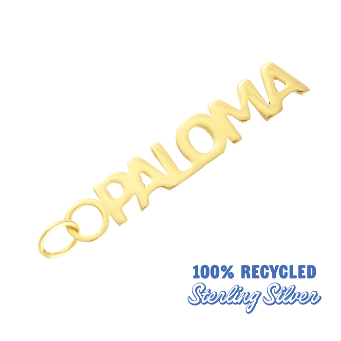 gold custom vertical name plate necklace - seolgold