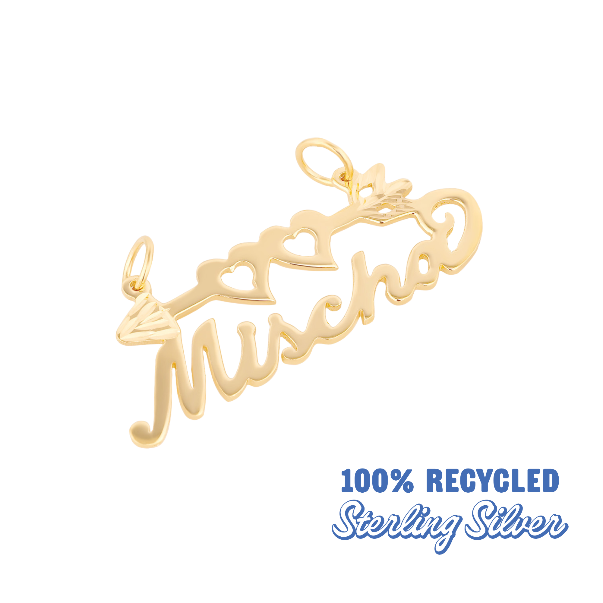 gold vermeil - custom vintage nameplate - seolgold