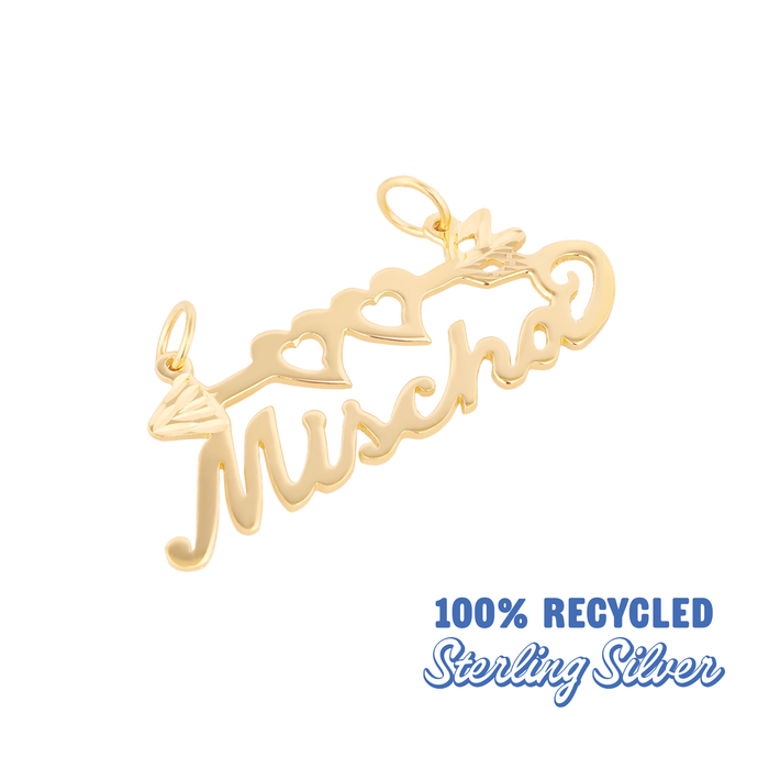 gold vermeil - custom vintage nameplate - seolgold