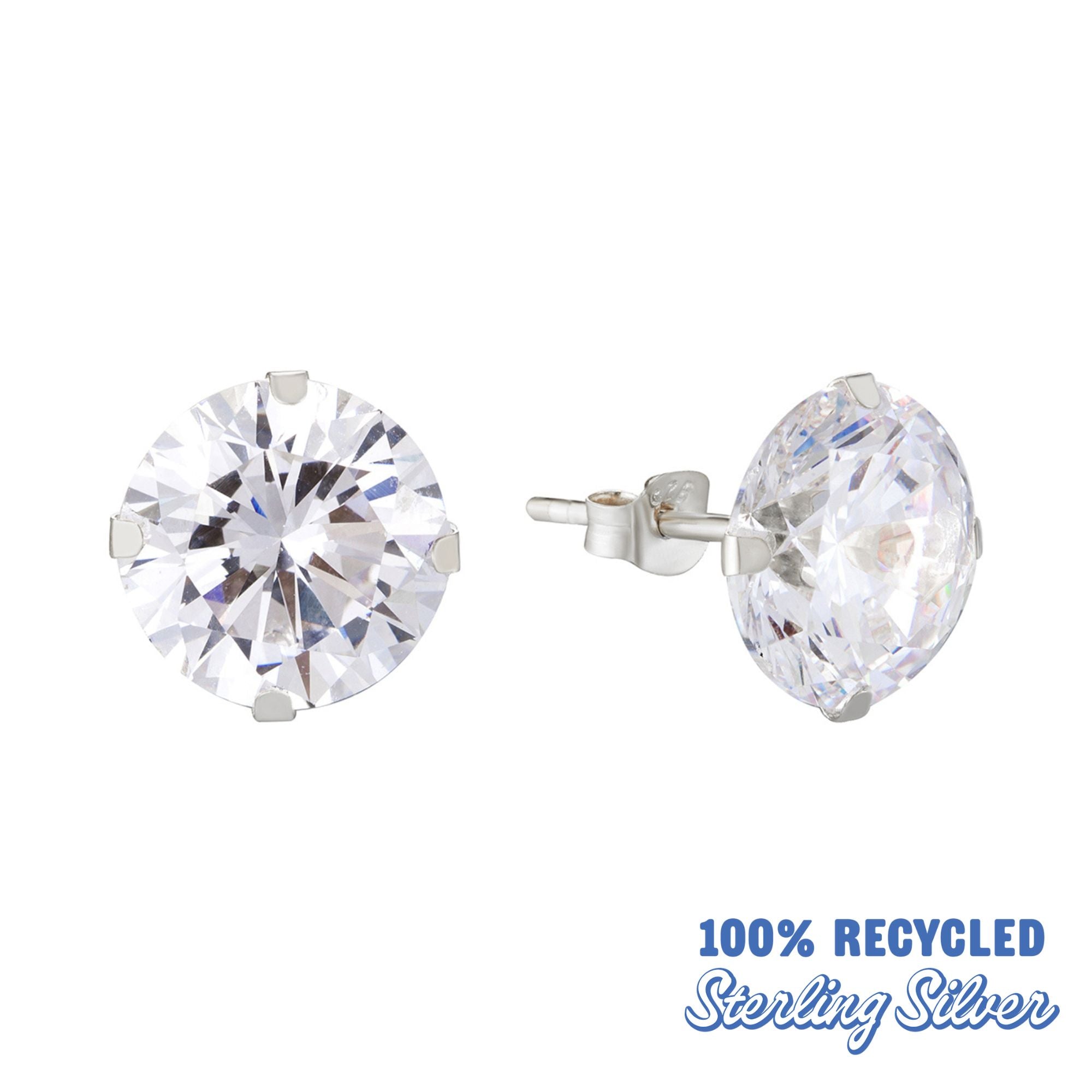 Sterling Silver CZ Studs - Seol Gold