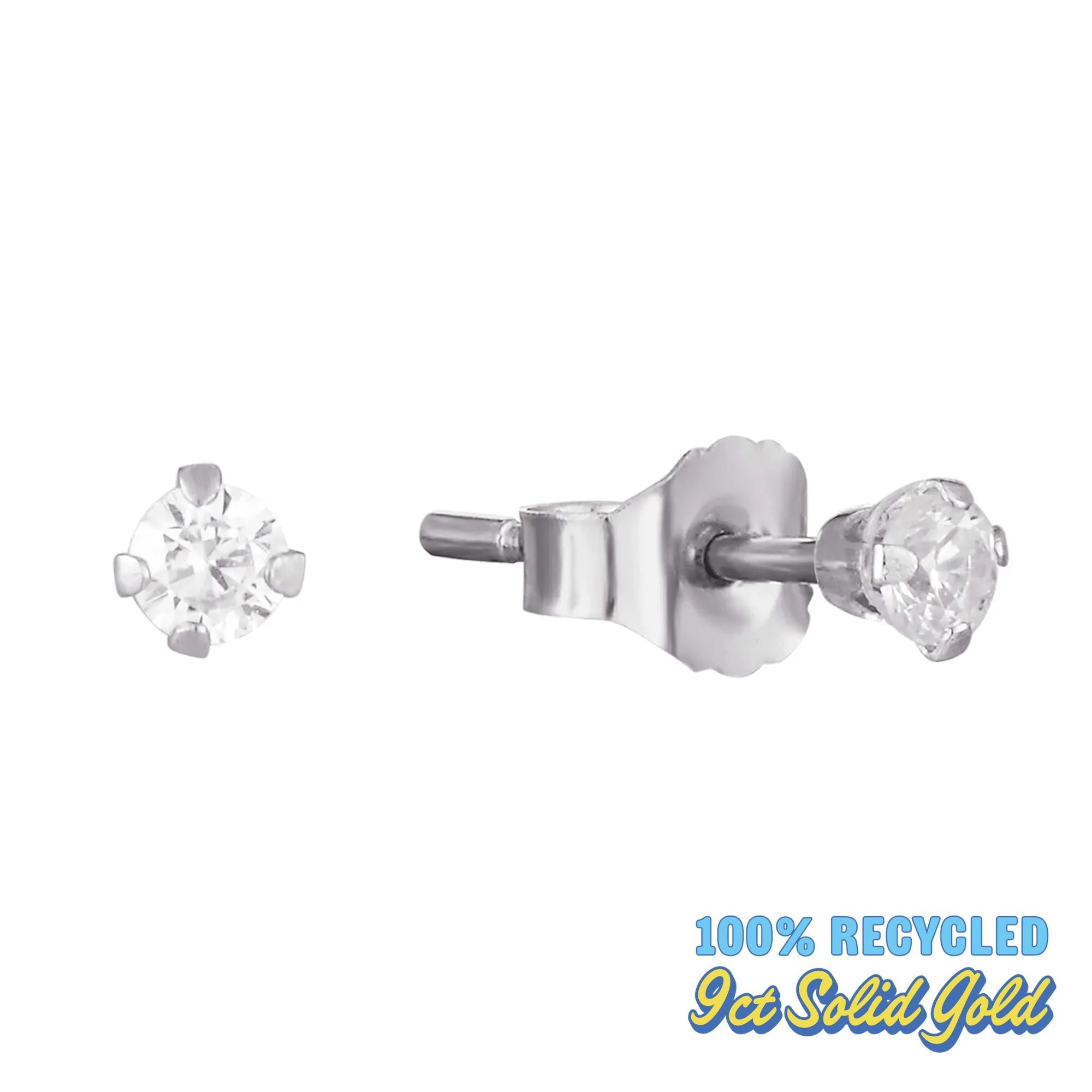 9ct white gold earrings - seolgold