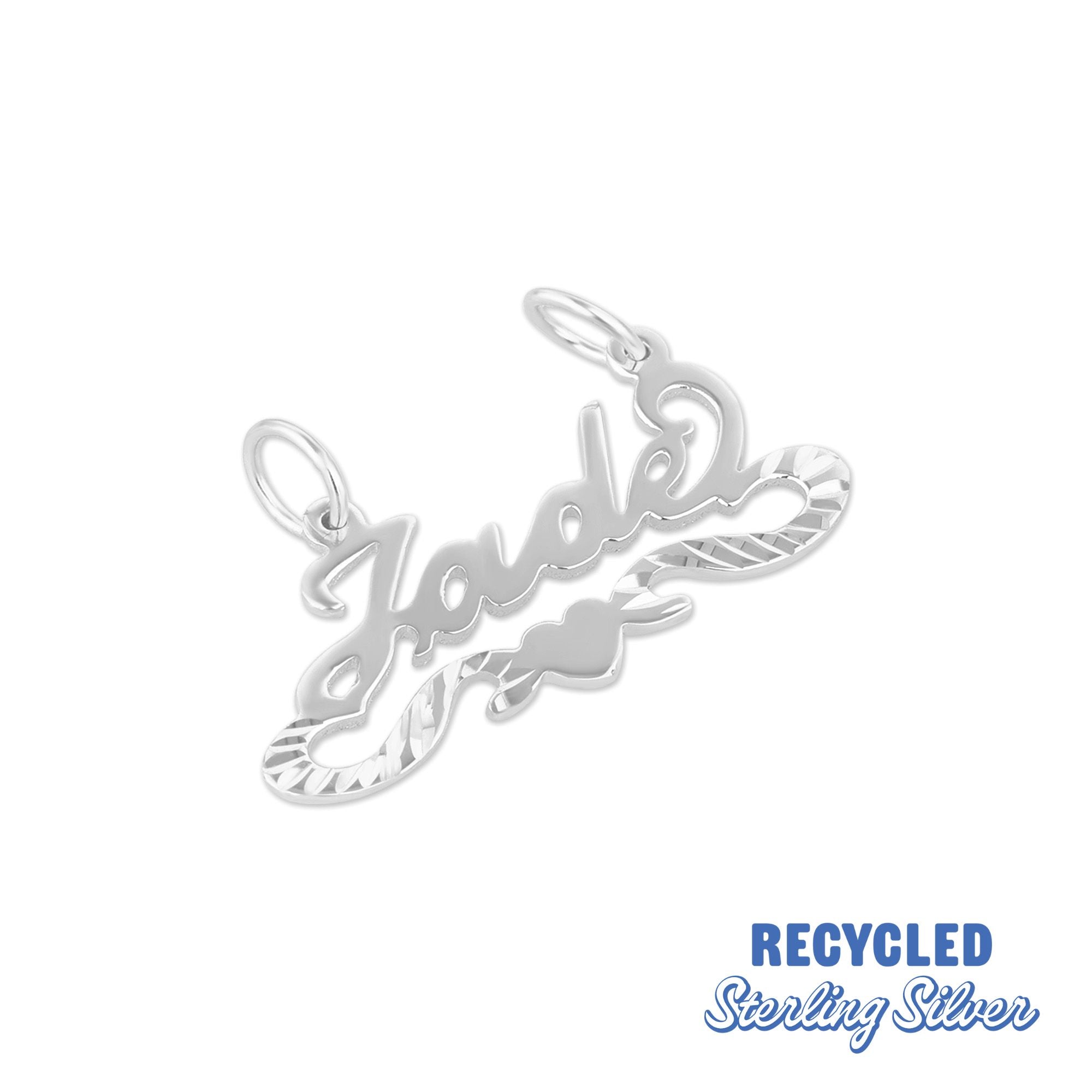 sterling silver - vintage heart name plate - vintage nameplate - seolgold