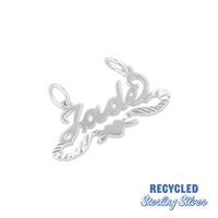 sterling silver - vintage heart name plate - vintage nameplate - seolgold