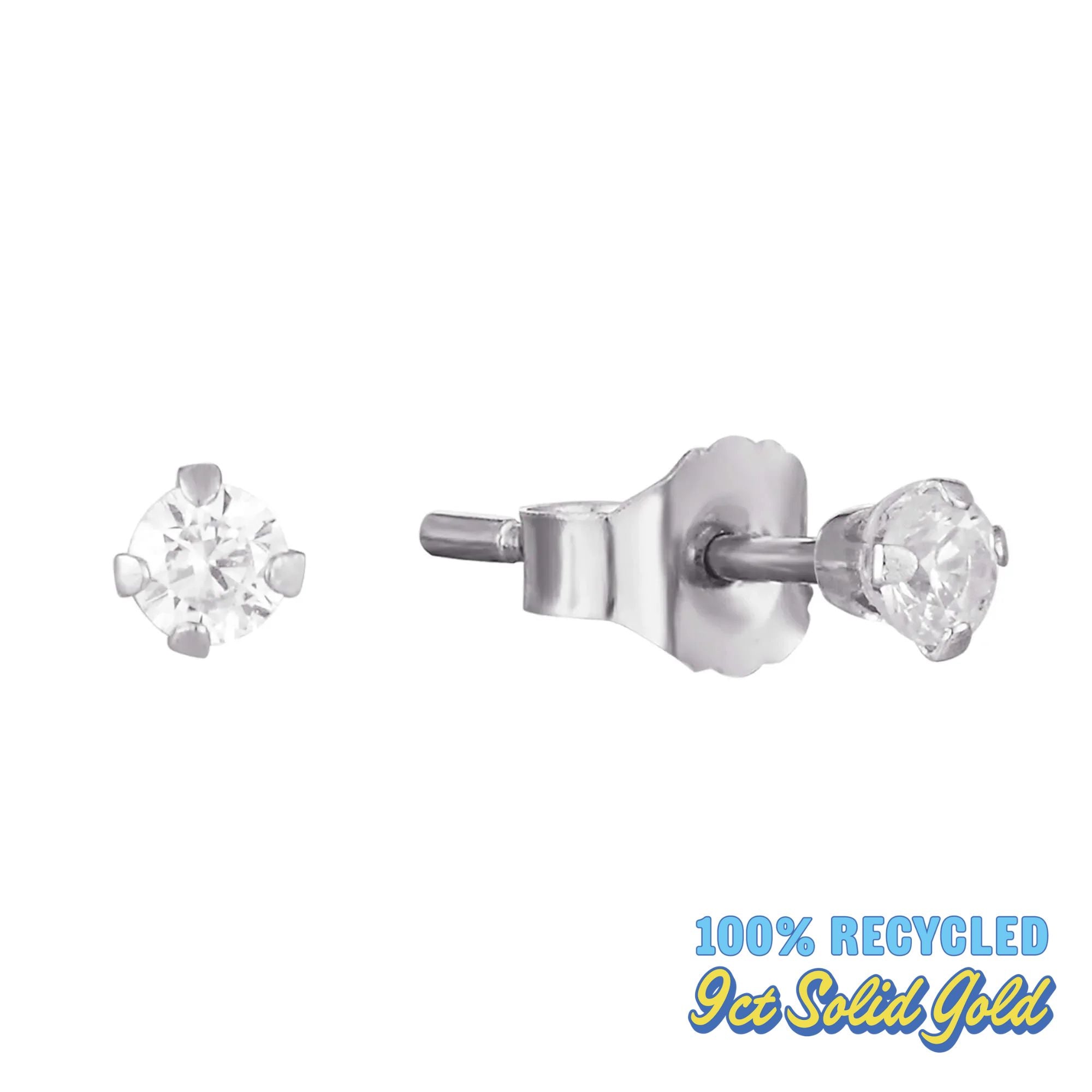 9ct white gold earrings - seolgold