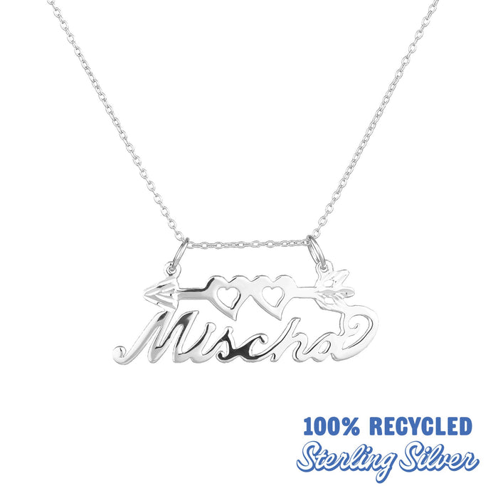 sterling silver - vintage name necklaces - vintage nameplate - name necklace - seolgold