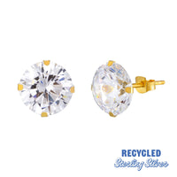 10mm Large CZ Studs - Seol Gold