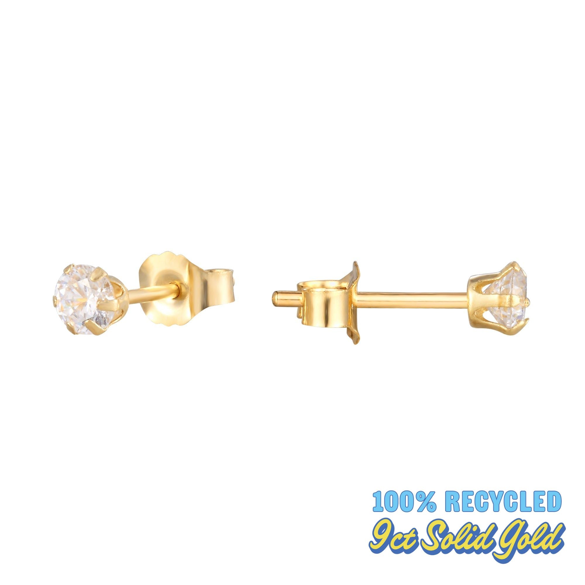 9ct gold stud earrings - seol-gold