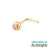 9ct Solid Gold Pink CZ Bezel Nose Stud - seolgold